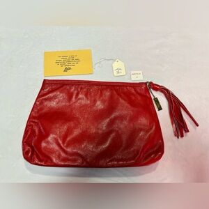 Vintage Letisse Red Leather Clutch